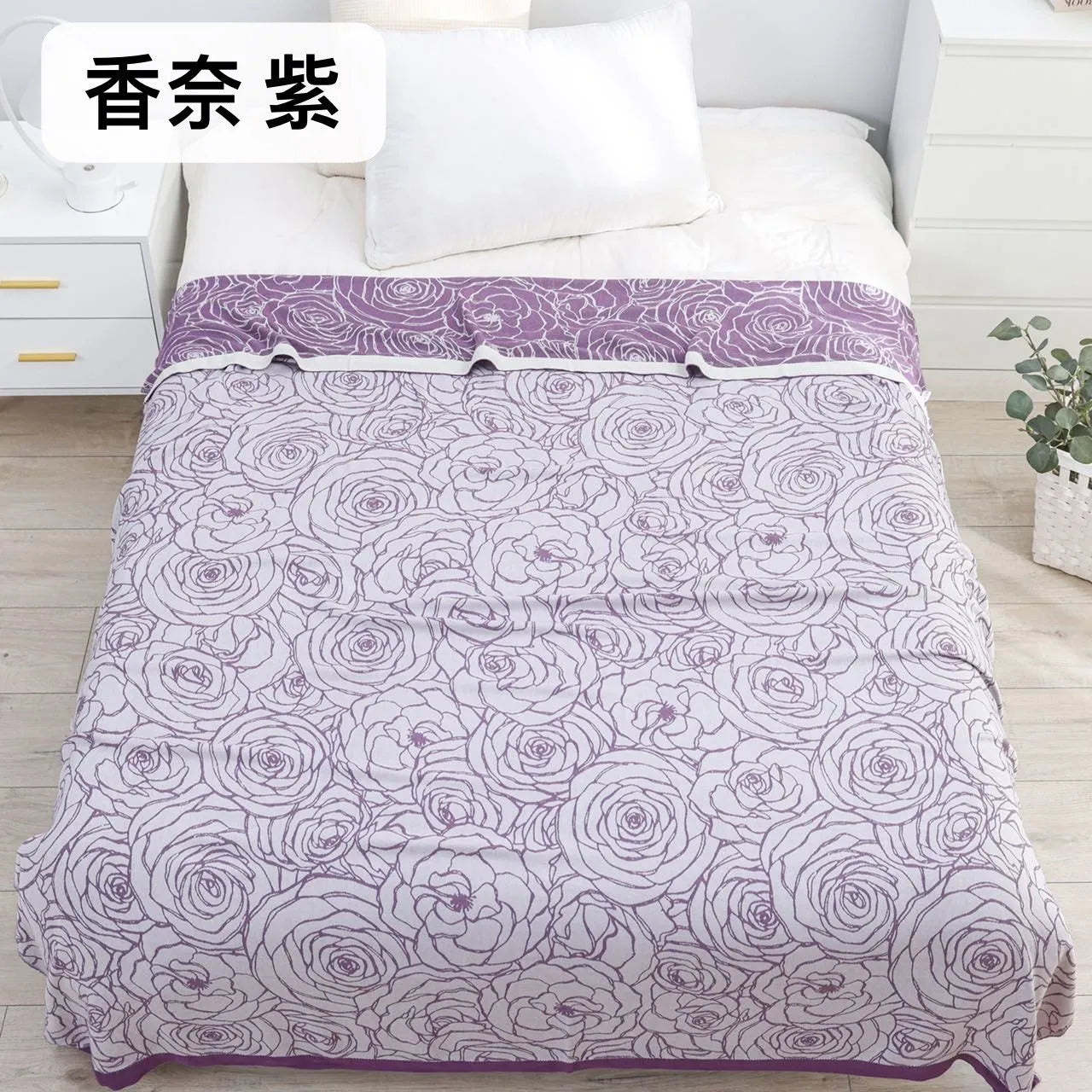 Bamboo Cotton Summer Quilt adult Bedding Blanket Bedspread 150*200 cm 2 Layers Muslin Sleeping Gauze Blanket For Afternoon Nap