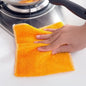 Bamboo Fiber Towel Kitchen Efficient  Anti-grease Cleaning Cloth Household Wiping Rag  Household Cleaning Tools Six Colors