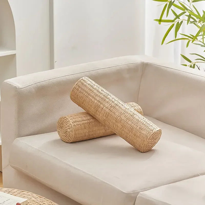 Bamboo Wife round Neck Pillow Straw Cervical Sleeping Bed Cushion for Pregnant Women Household Comfortable Pillow