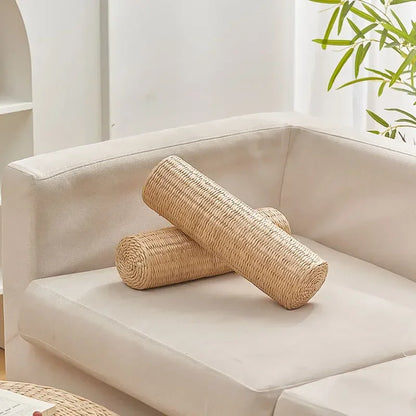 Bamboo Wife round Neck Pillow Straw Cervical Sleeping Bed Cushion for Pregnant Women Household Comfortable Pillow