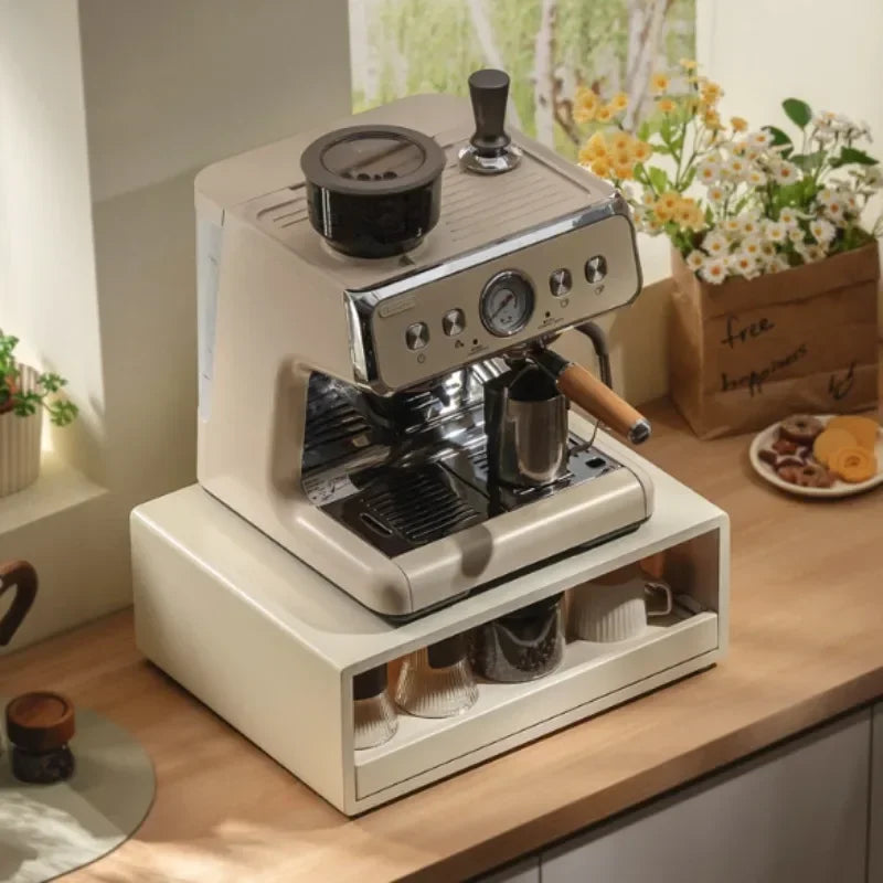 Bamboo Making Kitchen Storage Racks Coffee Machine Microwave Oven Household Pull Type Storage Rack Dustproof Cup Saucer Holders