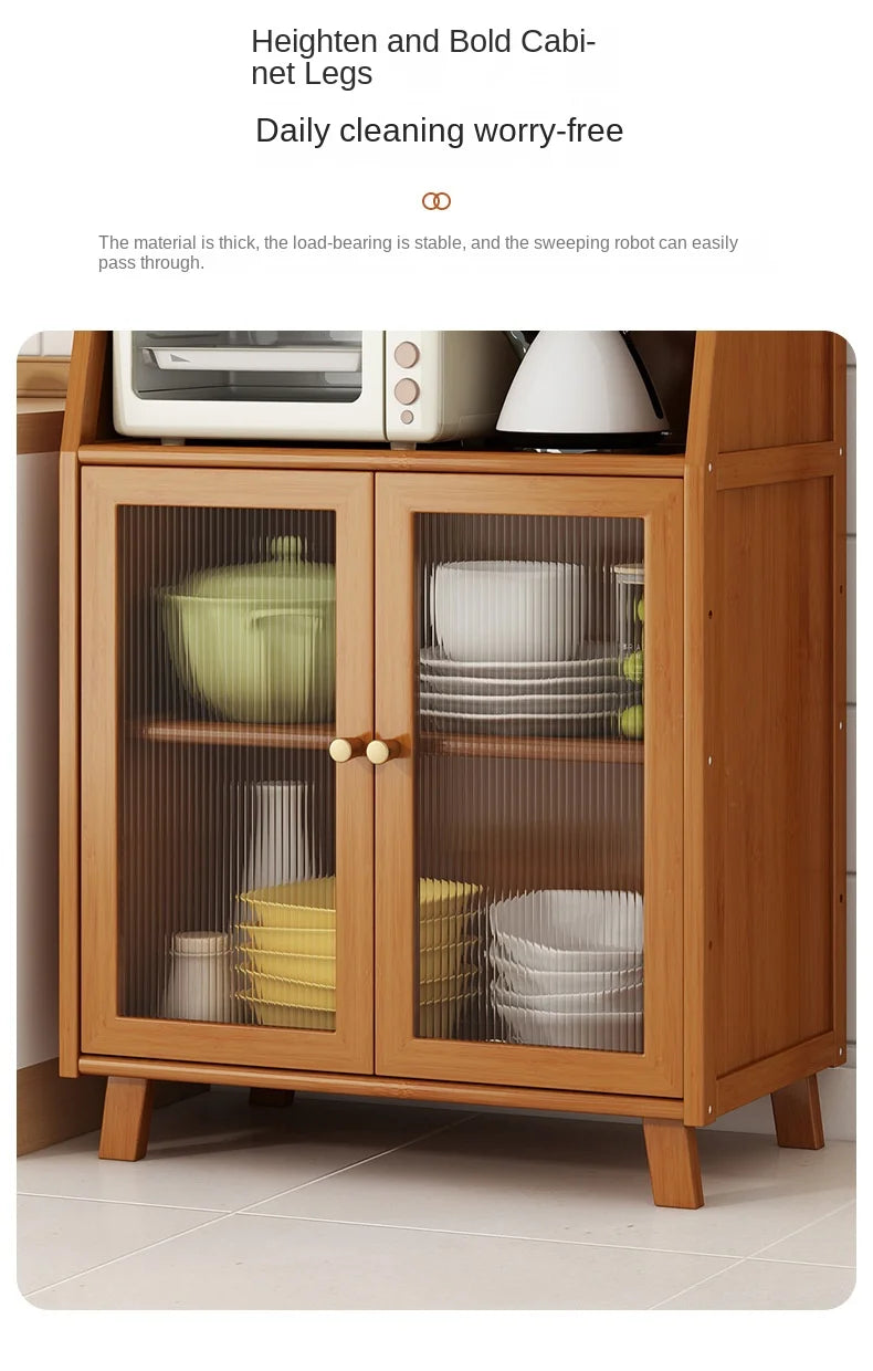 dining room Bamboo solid wood kitchen cabinets furniture sideboard side table furniture living room alacena Display cabinet