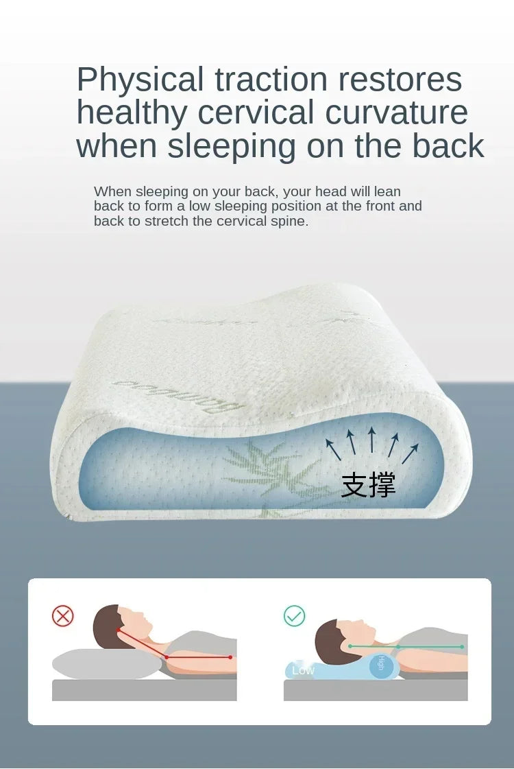 Memory Foam Pillows 40*25cm Bamboo Fiber Pillow Slow Rebound Health Care Relaxing Cervical Orthopedic Pillows Support NeckRelief