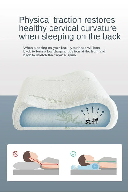 Memory Foam Pillows 40*25cm Bamboo Fiber Pillow Slow Rebound Health Care Relaxing Cervical Orthopedic Pillows Support NeckRelief