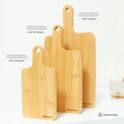 BainisonBamboo Cutting Board for Kitchen & Picnic – Waterproof, Grooved Surface for Non-Slip, Ideal for Fruits & Vegetables