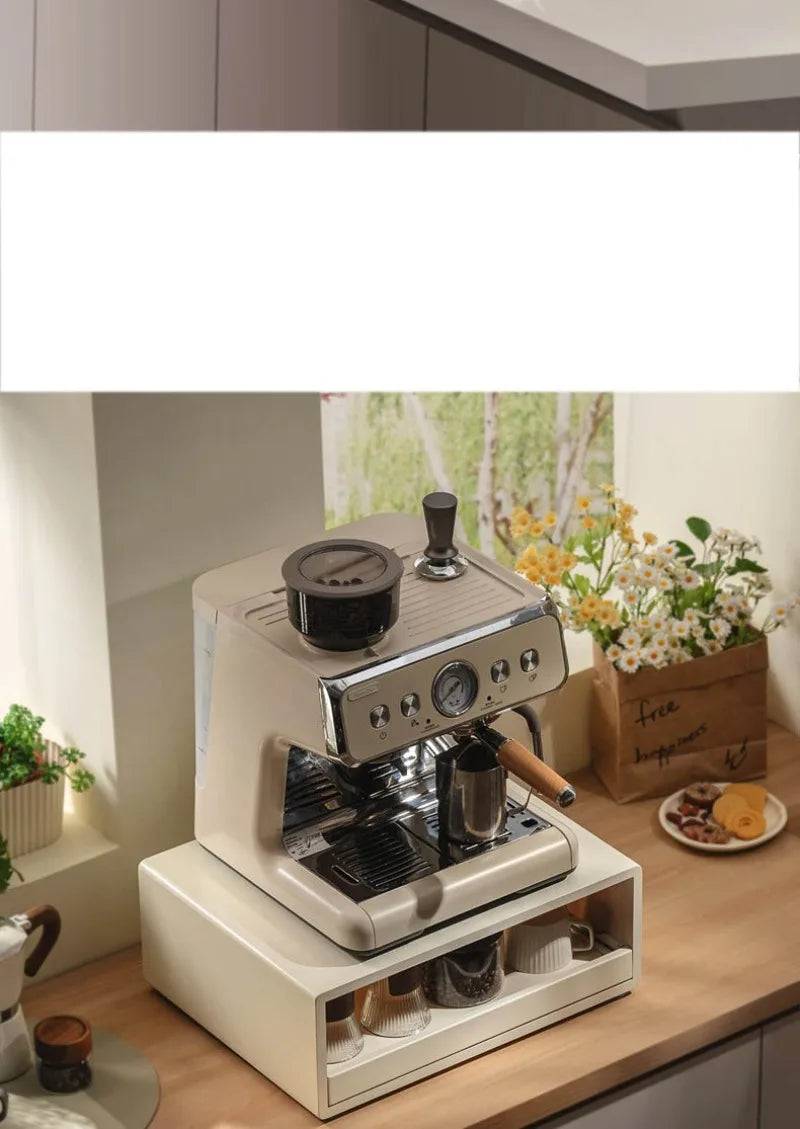 Bamboo Making Kitchen Storage Racks Coffee Machine Microwave Oven Household Pull Type Storage Rack Dustproof Cup Saucer Holders