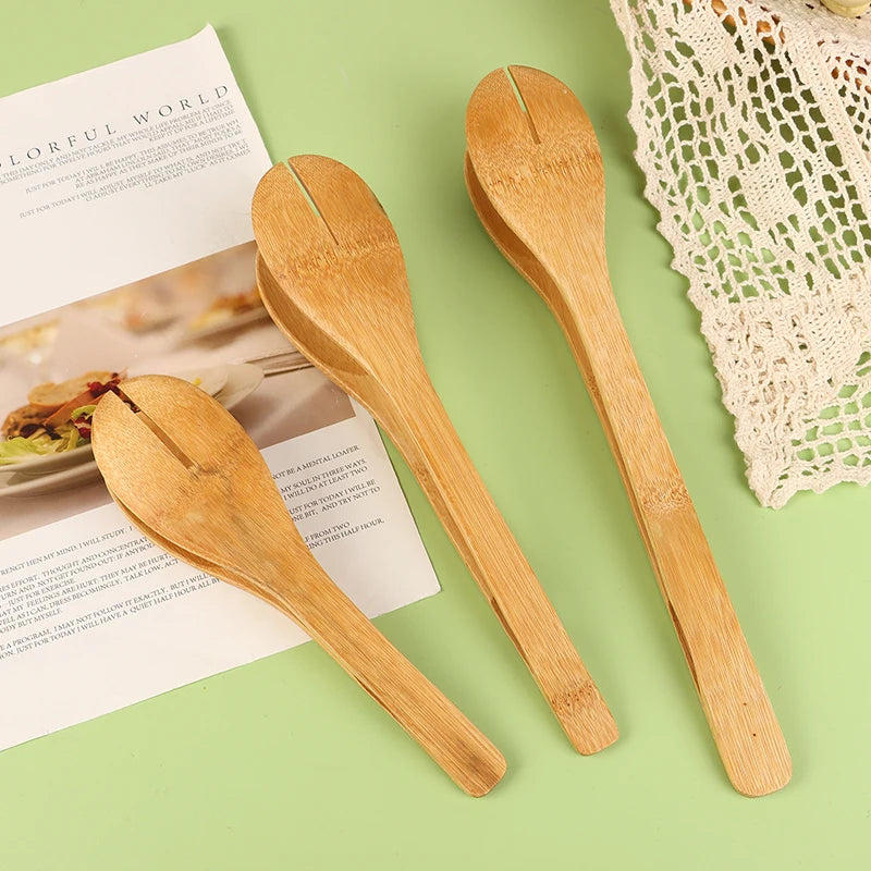 Bamboo Food BBQ Salad Toast Tongs Cake Pastry Tea Clip Clamp Useful Bamboo Cooking Tongs Bread Cake Clip Home Kitchen Tools