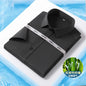 Bamboo Fiber Men Shirt Fashion Casual Business Short-Sleeved Top Anti-Wrinkle Solid Color Formal White Office Shirt Men Clothing