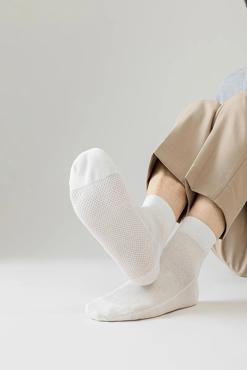 Bamboo Socks Thin Summer Men's Breathable Socks Absorbent Deodorant Bamboo Fiber Mesh Short Sock