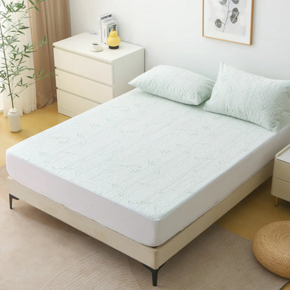 1pc Bamboo Mattress Protector, Breathable and Cooling Mattress Cover, 3D Air Fabric Fitted Bed Sheet 90/140/160cm size