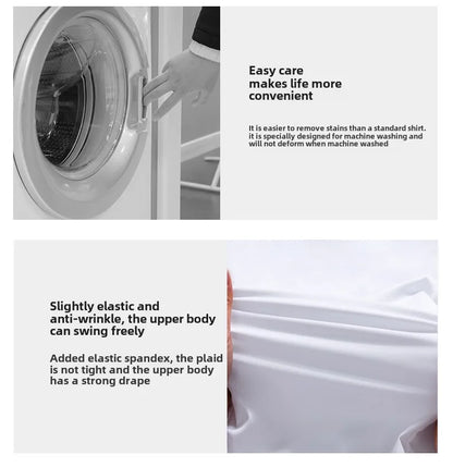 Bamboo Fiber Men Short Stretch Solid Dress Shirts Regular Fit Formal Business Social Camisas Short Sleeve Bamboo Fiber