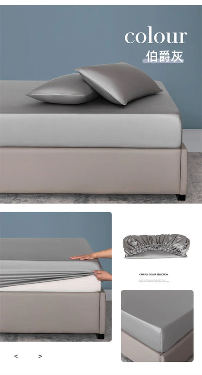 100% Bamboo Bed Sheet Set Luxury 3 Pieces Bedding Set (1pc Fitted Sheet and 2pcs Pillowcase) Non-Slip Mattress Cover for 100/160